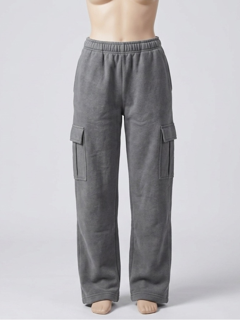 Kyodan Grey Fleece Cargo Sweatpants Wide Leg | Size TP / XS